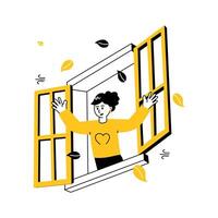 Summer morning time illustration design in modern style vector