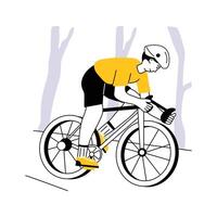 Grab this editable modern illustration of cycling, ready to use and download vector