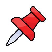 A small pin with a flat, wide head, used to attach papers or documents vector