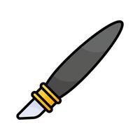 A tool with a sharp blade used for slicing or trimming materials like paper, cardboard, or fabric vector
