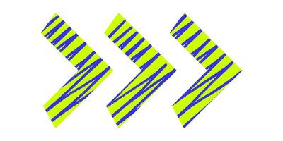 Playful Triangular Green Thick Arrows with Crayon pencil texture vector