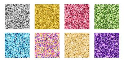 Set of Colorful shiny sparkles texture vector