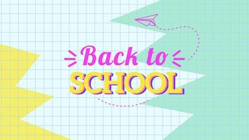 Back to School Fun Banner with Abstract Paper Geometric Pattern vector