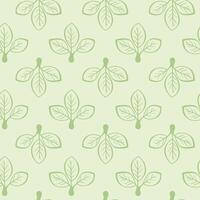 Hand drawn floral pattern design. Simple ornament with plant and leaf. vector