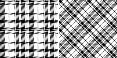 Background pattern of check texture tartan with a textile fabric plaid seamless. Set in monochrome colors for apartment decor ideas. vector