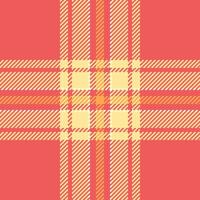 Model texture seamless plaid, native tartan check pattern. Apparel textile fabric background in red and yellow colors. vector