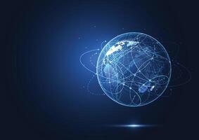 Global network connection. World map point and line composition concept of global business vector
