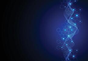 Abstract hexagonal molecular structures in technology background and science style. Medical design vector