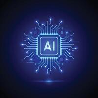 Artificial intelligence circuit line style. Machine learning design. Smart network digital technology vector