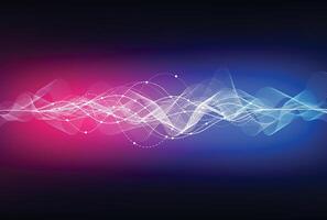 Wave lines flowing dynamic. Artificial intelligence deep learning visualization networks concept for AI, music, sound vector