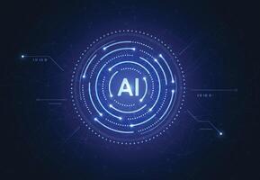 Artificial intelligence chipset on circuit board in futuristic concept technology artwork for web, banner, card, cover vector