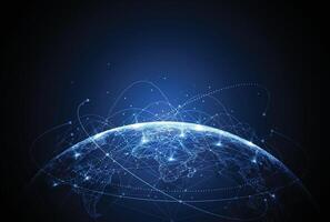 Global network connection. World map point and line composition concept of global business vector