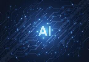Artificial intelligence chipset on circuit board in futuristic concept technology artwork for web, banner, card, cover vector