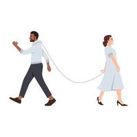 Man bound and trapped by marriage. vector