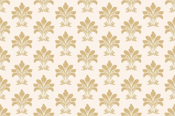 Elegant Beige Floral Damask Pattern