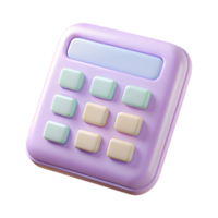 Cartoon calculator 3d icon isolated on the transparent background. Fintech concept design png