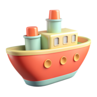 Cartoon ship 3d icon on the transparent background. Vehicles for transportation concept png