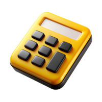 Cartoon calculator 3d icon isolated on the transparent background. Fintech concept design png