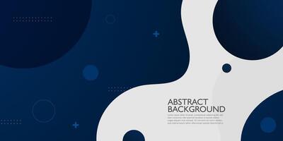 Dark blue geometric business banner design. Creative banner design with wave shapes and lines for template. Simple design on white horizontal banner. Eps10 vector