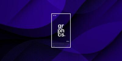 Popular wave dark blue abstract background with shadow and wavy lines. Dark black blue gradient color on background. Eps10 vector