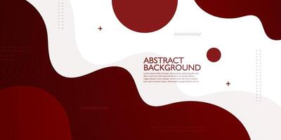 Red wave geometric business banner on white background design. Creative banner design with wave shape and lines for template. Simple horizontal banner. Eps10 vector
