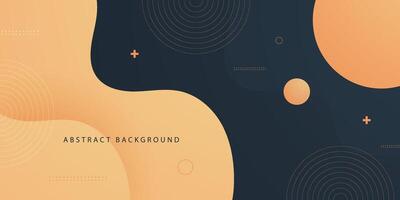 Dark gray and orange gradient background with dynamic wave fluid shapes and circle pattern. Abstract template and modern stylish design. Eps10 vector