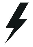 lightning symbol - black and white simple silhouette of flash, illustration isolated on white background vector