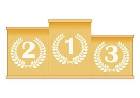 winner podium with numbers in laurel wreath, illustration isolated on white background vector