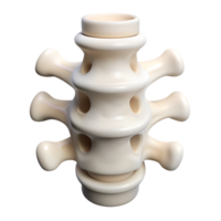 Several human vertebrae forming the spine 3d icon on the transparent background png