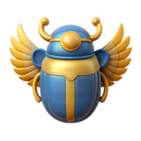 Egypt scarab beetle 3d icon isolated on the transparent background png