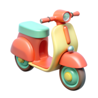 Cartoon scooter 3d icon on the transparent background. Vehicles for transportation concept png