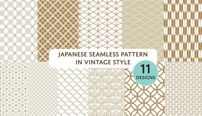 Japanese seamless pattern with geometric pattern . Asian background with square shape and line decoration in vintage style.