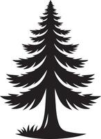 Pinr tree design element black color silhouette vector