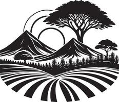 Design Silhouette Element Land Tree vector