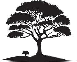 A black and white picture of a tree with a white background vector