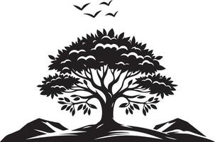 Design Silhouette Element Land Tree vector