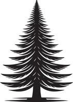 Pinr tree design element black color silhouette vector