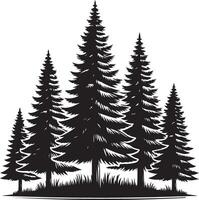 Pine tree forest fir tree silhouette vector