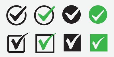 Flat design Checklist logo icon design isolated with green and black color vector