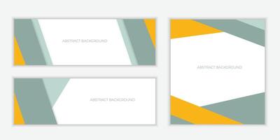 Abstract green and yellow triangle overlapping layers geometric shapes background a combination set collection vector