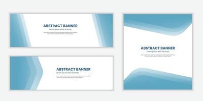 flat design minimalist Abstract wave banners set collection vector