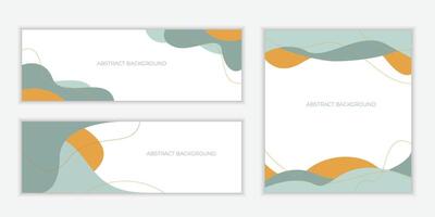 Modern stylish soft color wave design background abstract set collection. vector