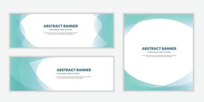 flat design minimalist Abstract wave banners set collection vector