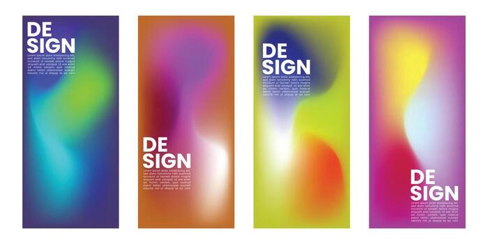 Abstract modern colorful gradient design background set illustration vector