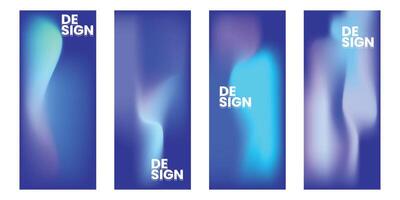 Abstract gradient blue background set illustration vector