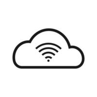 Wireless and wifi cloud icon. Internet icon symbol sign, illustration vector