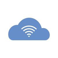 Wifi wireless internet cloud signal flat icon for apps. vector
