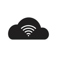 Wifi wireless internet cloud signal flat icon for apps. vector