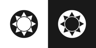 Sun flat icon set sign vector