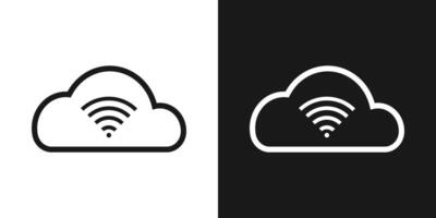 wireless and wifi cloud icon set. internet icon symbol sign collection set, illustration vector